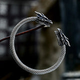 Stainless Steel Dragon Heads Bracelet for Men