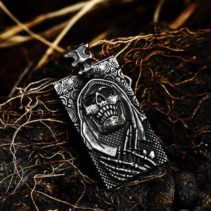 316 Stainless Steel Skull Pendant Necklace Reaper Punk Jewelry