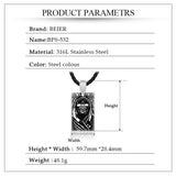 316 Stainless Steel Skull Pendant Necklace Reaper Punk Jewelry