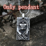 316 Stainless Steel Skull Pendant Necklace Reaper Punk Jewelry