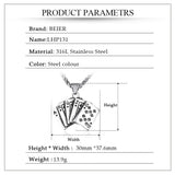 316L Stainless Steel Card Pendant Necklace Gift