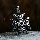 Vintage Iron Cross Pendant Necklace for Men