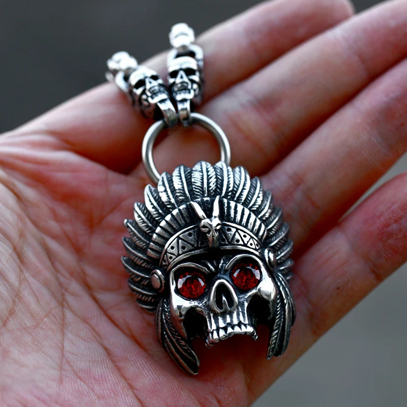 316L Stainless Steel Animal Skull Pendant Necklace Punk Men's Jewelry