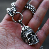 316L Stainless Steel Animal Skull Pendant Necklace Punk Men's Jewelry