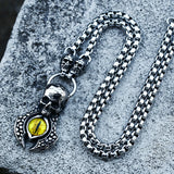 316L Stainless Steel Animal Skull Pendant Necklace Punk Men's Jewelry