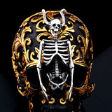 Vintage Punk Skull Biker Skeleton Pendant Necklace