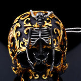 Vintage Punk Skull Biker Skeleton Pendant Necklace