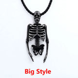 Vintage Punk Skull Biker Skeleton Pendant Necklace