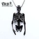 Vintage Punk Skull Biker Skeleton Pendant Necklace