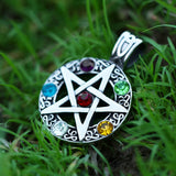 Five-pointed star gem Necklace Pendant Stainless Steel Tituanium
