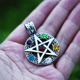 Five-pointed star gem Necklace Pendant Stainless Steel Tituanium