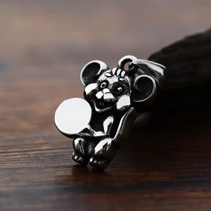 316L Stainless Steel Mouse Rat Pendant Vintage Jewelry