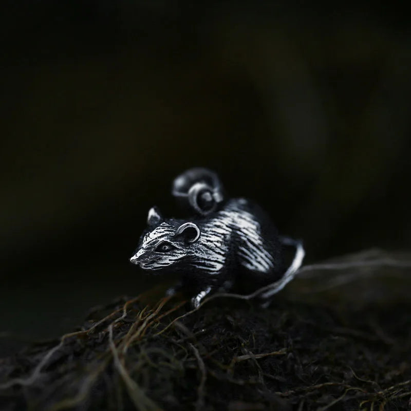 316L Stainless Steel Mouse Rat Pendant Vintage Jewelry