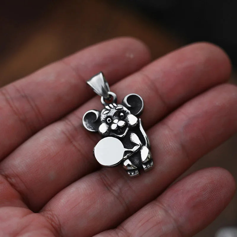 316L Stainless Steel Mouse Rat Pendant Vintage Jewelry