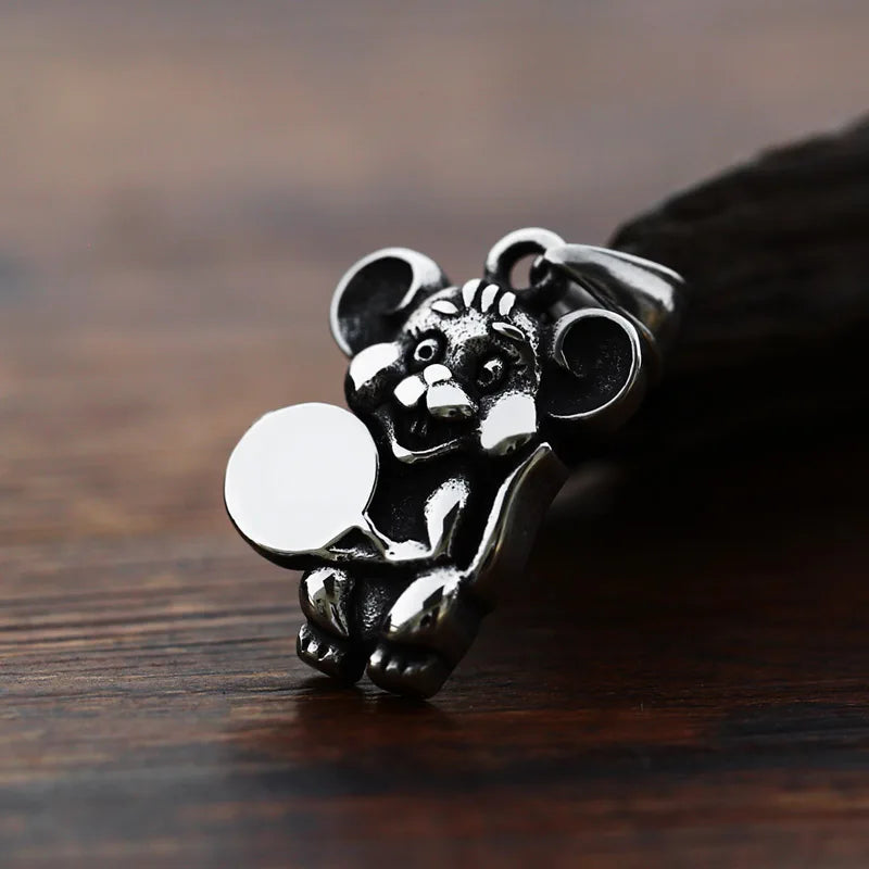 316L Stainless Steel Mouse Rat Pendant Vintage Jewelry
