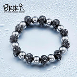 Stainless Steel Double Buddha Head Bracelet Man Jewelry