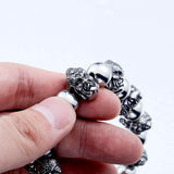 Stainless Steel Double Buddha Head Bracelet Man Jewelry