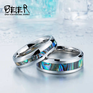 Stainless Steel Shells Ring Wedding Engagement Jewerly