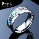 Stainless Steel Shells Ring Wedding Engagement Jewerly