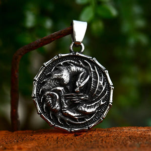 Winged Dragon Pendant Necklace Stainless Steel Animal Jewelry For Man