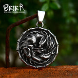 Winged Dragon Pendant Necklace Stainless Steel Animal Jewelry For Man