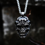 Men's Stainless Steel Skull Pendant Necklace Halloween Punk Chain Gift