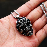 Men's Stainless Steel Skull Pendant Necklace Halloween Punk Chain Gift