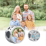 925 Silver Family Tree Photo Charm Tree of Life CZ Beads