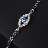 925 Sterling Silver Eye Bracelet Enamel Crystal CZ Zircon Chain Bracelet