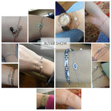 925 Sterling Silver Eye Bracelet Enamel Crystal CZ Zircon Chain Bracelet