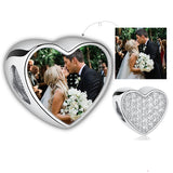925 Sterling Silver Sparkling Zircon Heart Charms for Bracelet DIY Jewelry