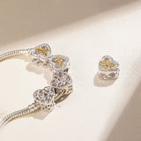 925 Silver Heart Photo Charms Bead Bracelet DIY Jewelry