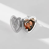 925 Silver Compass Flip Pendant Photo Chain Family Jewelry