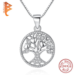925 Silver Tree of Life Necklace with CZ Pendant