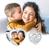 925 Silver Love Mom Heart Bead Charm for Bracelet DIY Jewelry Gift