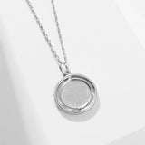 925 Silver Rotatable Round Photo Pendant Necklace Personalized DIY Chains