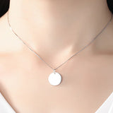 925 Silver Round Pendant for Women Necklace Bracelet Engrave