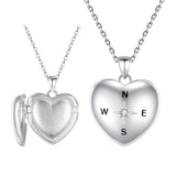 Classic Silver Position Heart Box Pendant Necklace for Family