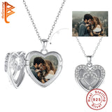 925 Silver Forever Love Heart Pendant Necklace Women Fine Jewelry