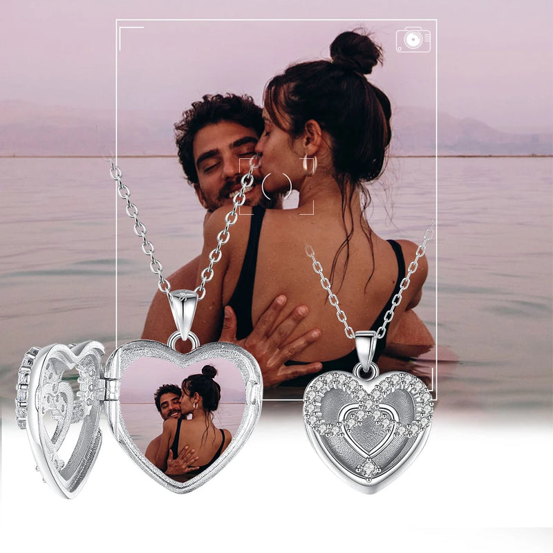925 Silver Forever Love Heart Pendant Necklace Women Fine Jewelry