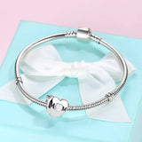 925 Silver Crystal Mom Heart Bead for Bracelet DIY Jewelry