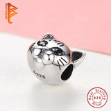 925 Silver Pussy Cat Charm Bracelet with Crystal