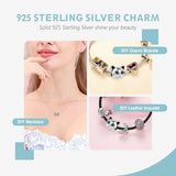 925 Silver Pussy Cat Charm Bracelet with Crystal
