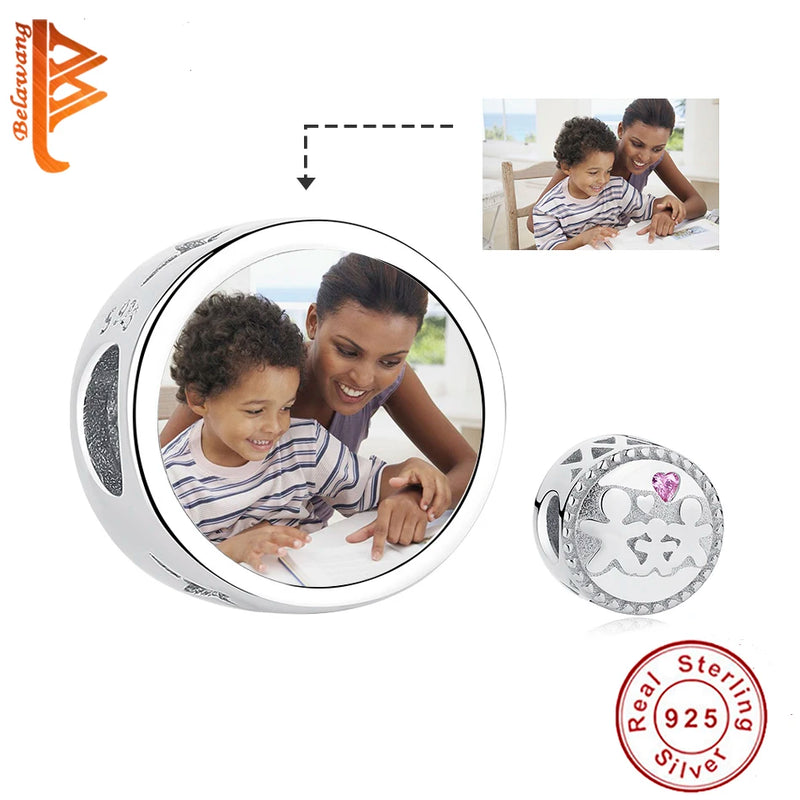 925 Silver Sweet Family Forever Charm Bead for Bracelets