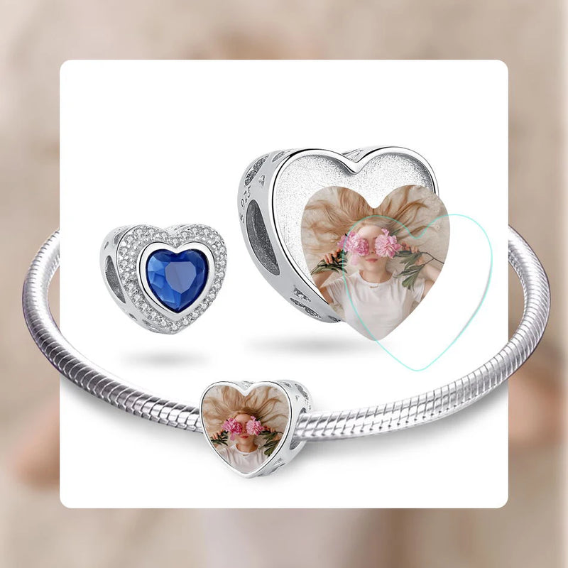 Heart Bead Bracelet 925 Silver Charm for Women