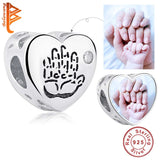 925 Silver Baby Handprint Charm Bead for Bracelet