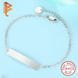Engrave Link Chain Bracelet 925 Silver Couple Bracelet Gift
