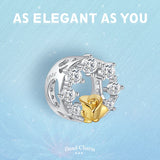 925 Silver Rose Heart Bead Charm for Bracelet Women Gift