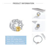 925 Silver Rose Heart Bead Charm for Bracelet Women Gift