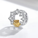 925 Silver Rose Heart Bead Charm for Bracelet Women Gift